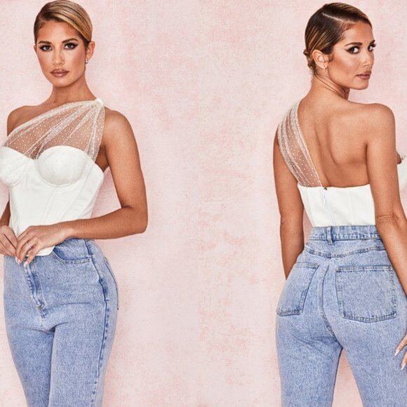 Rare House of CB Kim Ivory Corset Top Size S - Picture 3 of 4